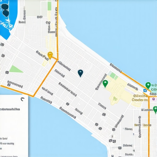 Map with geogrid zones and data overlays for local SEO analysis.
