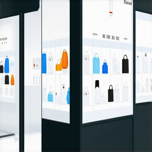 Modern retail store showcasing augmented reality and IoT devices for hyperlocal marketing