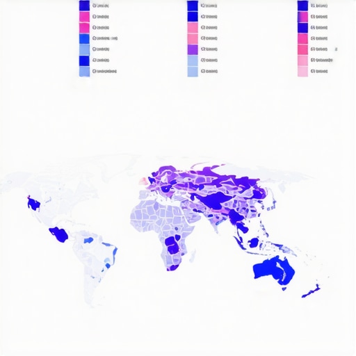 Visual representation of AI-powered geogrid analytics dashboard showing customer density and performance metrics