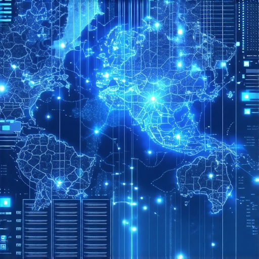 Futuristic digital map highlighting micro-geo grids with AI integration