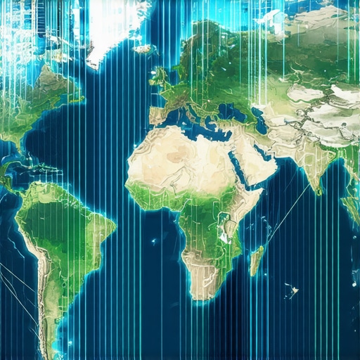 Illustration of AI algorithms analyzing geogrid data for local SEO