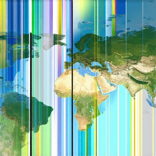 Map with digital overlays showing geospatial data analytics for local SEO