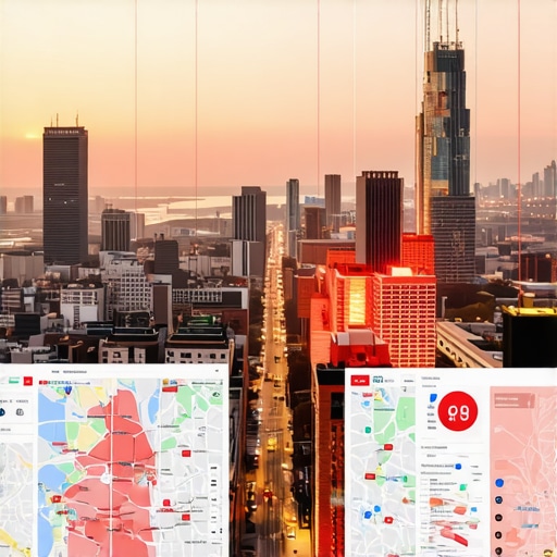 Digital map with geospatial analytics overlays in an urban environment