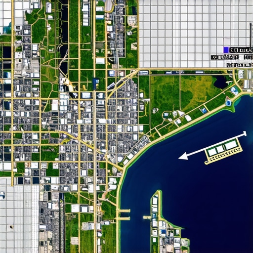 Satellite imagery with geospatial overlays and social signals for dynamic local SEO optimization.