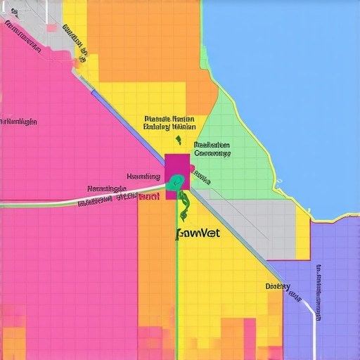 Geogrid Mapping and Local Search Data Visualization Map with geogrid overlays illustrating localized ranking zones