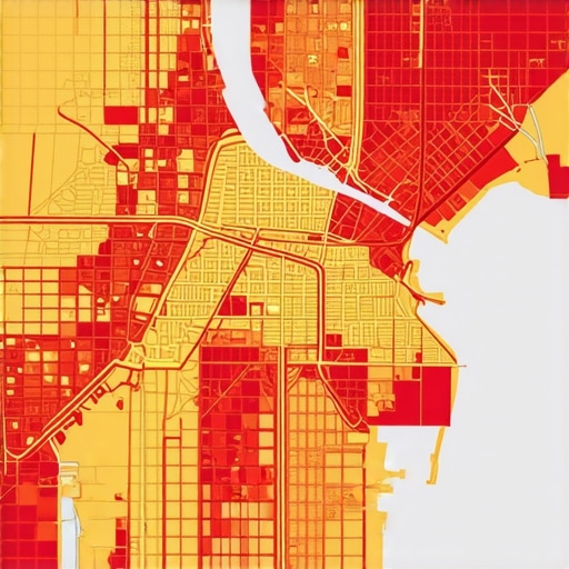 Heat map showing geographic ranking variations for local SEO