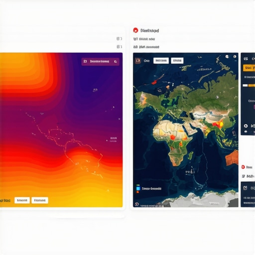 Screenshot of a digital dashboard with geogrid heatmaps and local SEO metrics