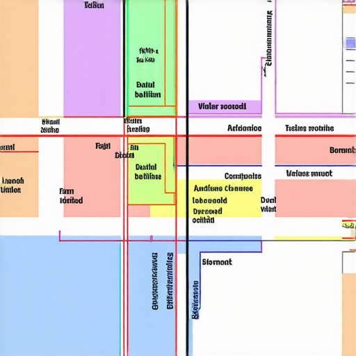 Map with layered geogrid zones and demographic data overlays for strategic local SEO planning