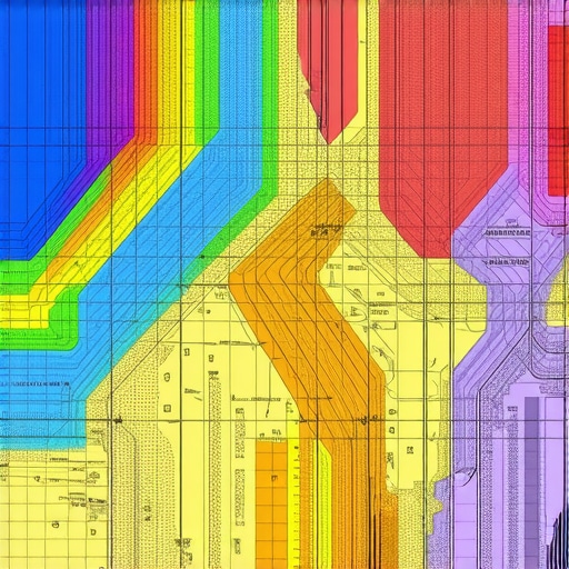 Digital map with grid overlays illustrating geospatial rank analysis