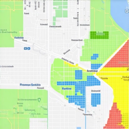 Map highlighting trending zones and strategic focus areas for local SEO optimization