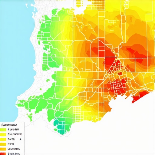 Map with layered geogrid zones, heatmaps, and spatial analytics visualization.