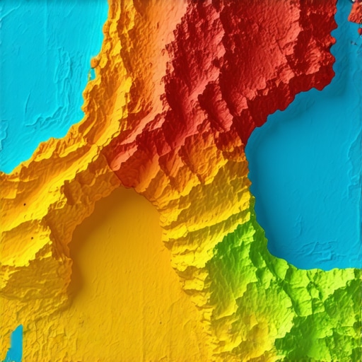 Illustration of digital map with geogrid overlays and analytics icons representing local SEO data