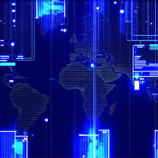 Map with data overlays showing geospatial AI analysis for local search optimization.
