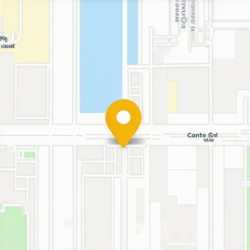 A detailed map with layered geospatial data points showing local search analytics