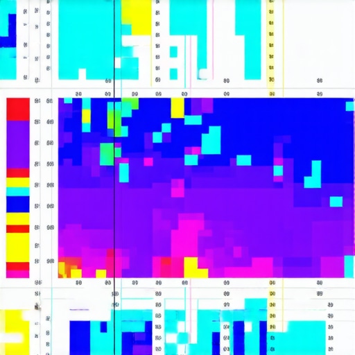 High-resolution heat map with location data illustrating geospatial analysis