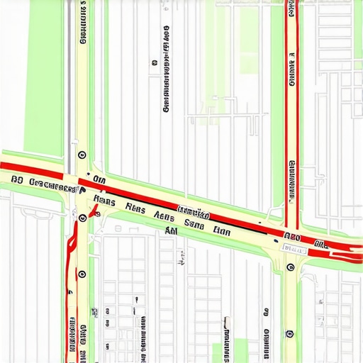 Map illustrating street-level geogrid analysis for hyper-local SEO strategies.