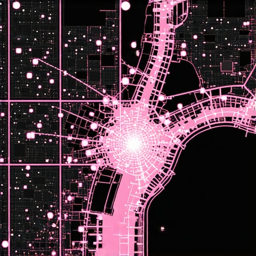 Advanced Geospatial Analytics for Local SEO Detailed map showing micro-clusters of local search rank fluctuations and geospatial data overlays.