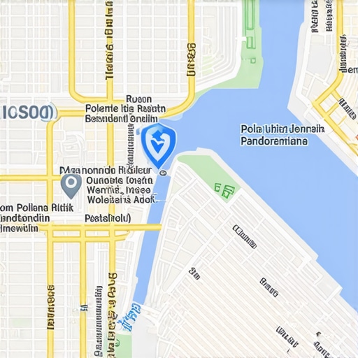 Digital map showing layered geospatial data points for local SEO optimization