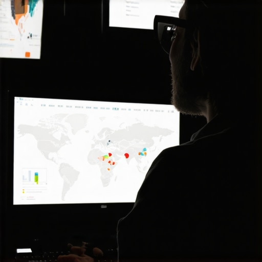 Advanced Geospatial SEO Analysis SEO professional reviewing digital maps and analytics data for local SEO optimization.