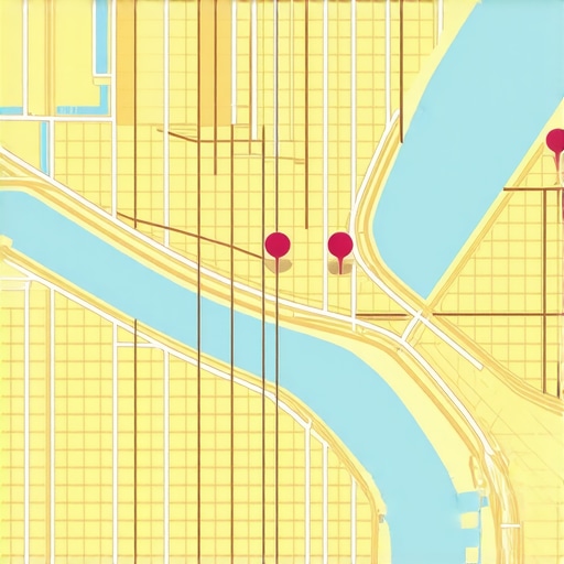 Digital map highlighting multiple local zones with geogrid overlays for precise SEO targeting.