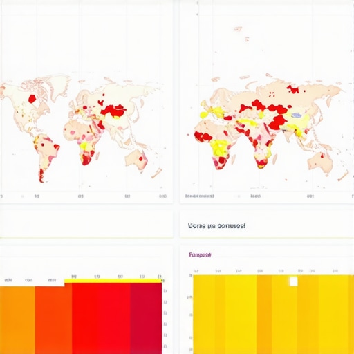 A high-tech dashboard displaying geospatial data and maps to analyze local search rankings