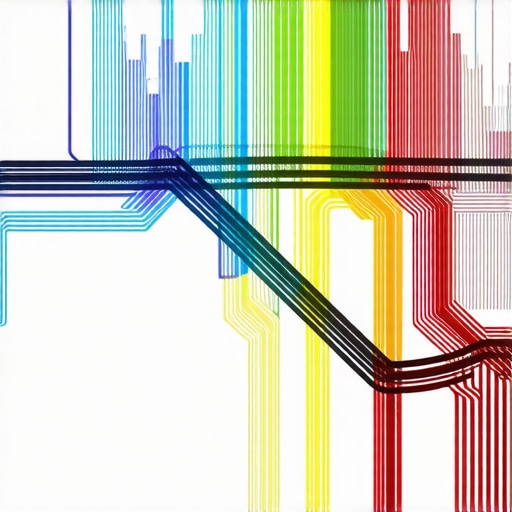 Geospatial Data Visualization for Map Optimization A detailed map with heat spots and traffic flow directions indicating key areas for local SEO