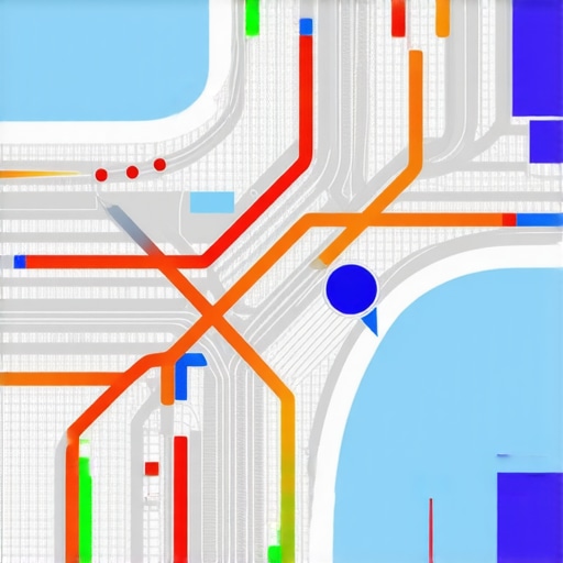 A detailed 3D map showing geospatial grids with augmented reality features enhancing local SEO strategies.