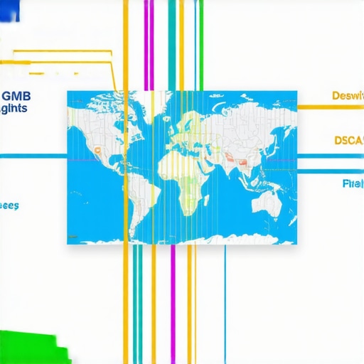 Infographic showing the connection between geogrid analysis, GMB data, and predictive analytics for hyper-local SEO.