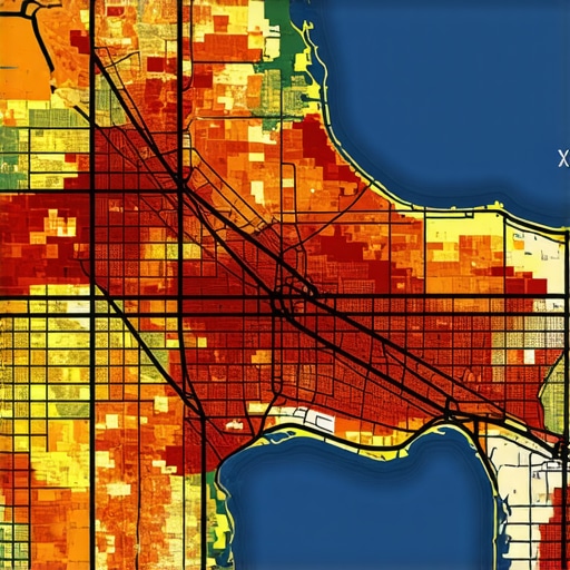 City heat map illustrating high activity zones with demographic overlays for targeted SEO.