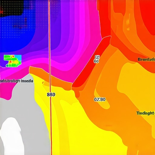 A detailed digital map showing AI-driven predictive geogrid analysis with heatmap overlays.
