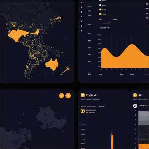 A modern digital dashboard displaying geogrid heatmaps and analytics for local search optimization