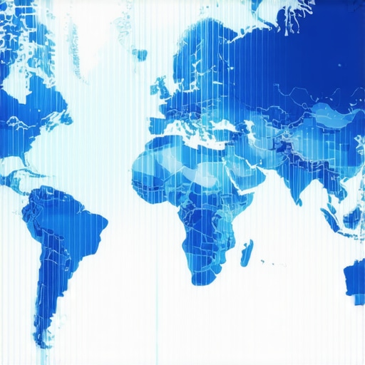 Advanced Geospatial Analysis in Local SEO Futuristic digital map showing geogrid layers and AI data overlays.