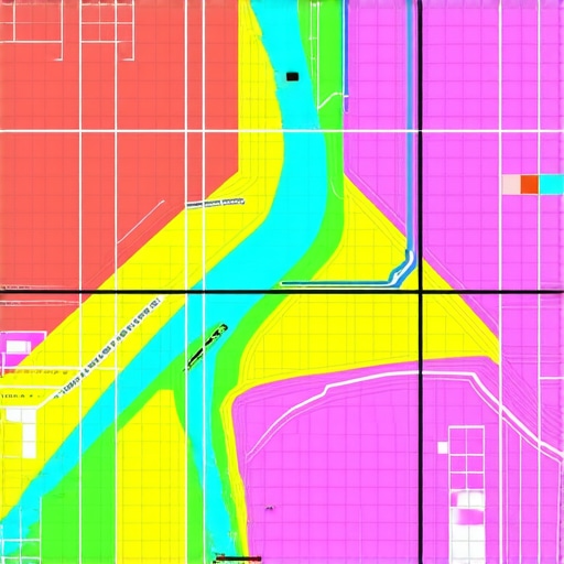 Urban GIS map illustrating layered environmental and geospatial corrections for precise local rankings.