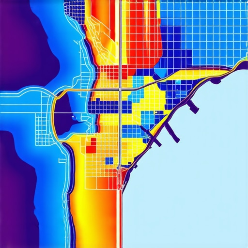 City heatmap overlay showing geospatial data for local map rankings