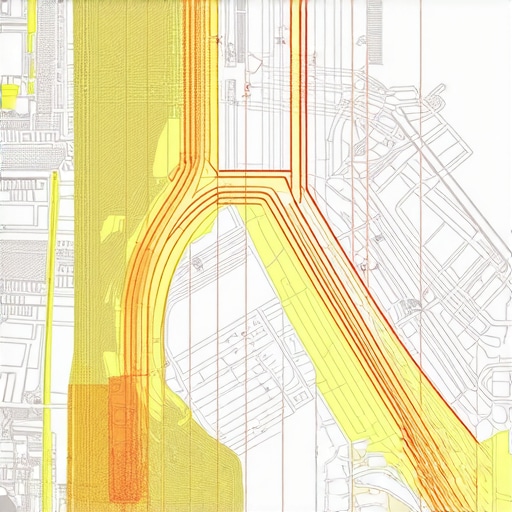Map with geospatial overlays demonstrating real-time data and infrastructural updates.