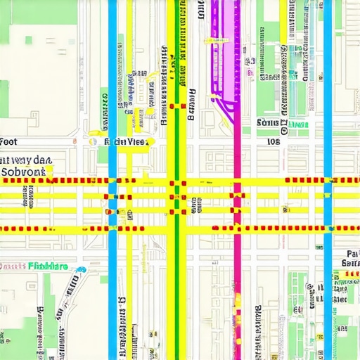 Map with detailed geogrid overlays, foot traffic, and search intensity data