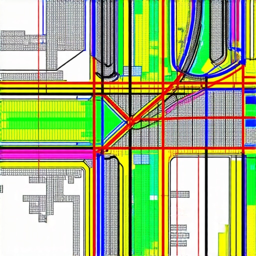 Diagram showing multi-layered geospatial grids over city maps for enhanced local SEO resilience.