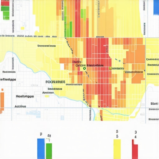 A multi-layered map illustrating demographic, competitor, and consumer activity overlays for local SEO targeting.