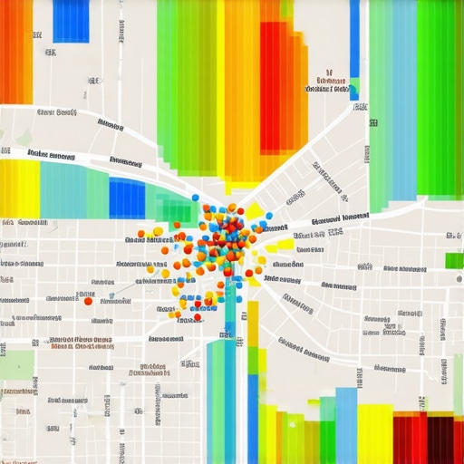 Multi-layered Geospatial Data Visualization for Local SEO Digital map showing layered geospatial and citation data highlighting micro-clusters