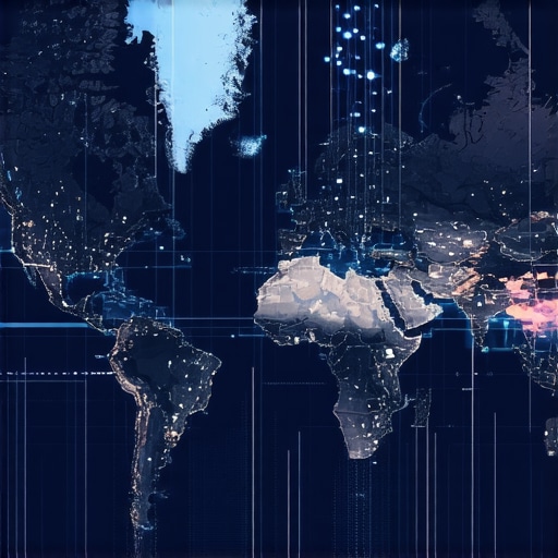 Next-Gen Geospatial Analytics Dashboard Futuristic digital map interface with live data visualization and AI-powered insights.
