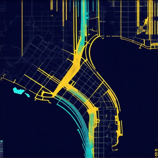 Urban Heat Map of User Mobility and Environmental Shifts City heat map illustrating user movement patterns and environmental alterations for geospatial analysis.
