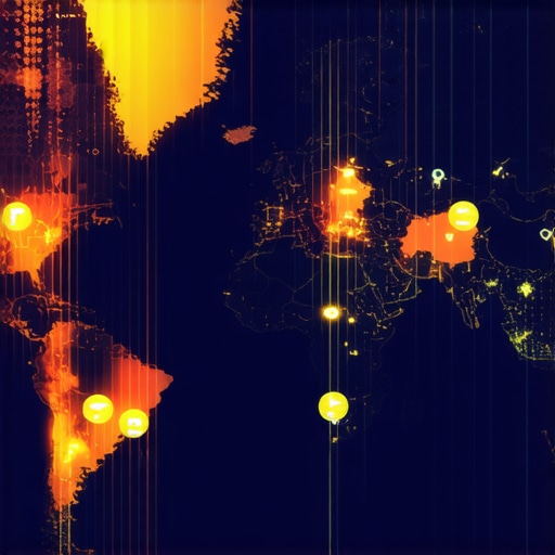 Digital map overlay showing analytics, heatmaps, and tracking layers for local SEO optimization.