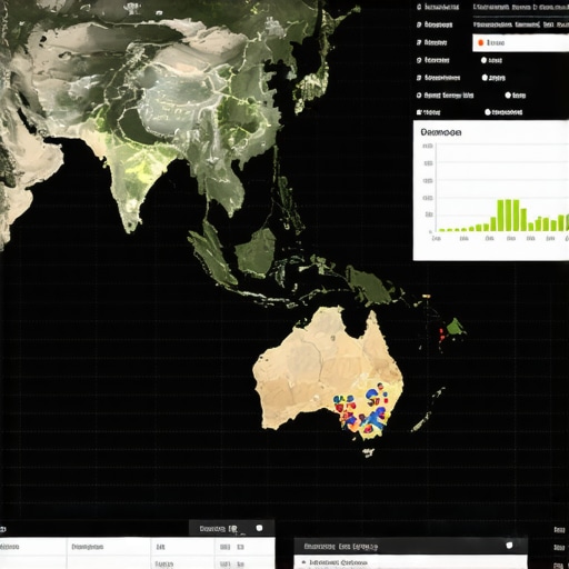 Screenshot of a geogrid analysis interface showing real-time map rank data, pin movements, and AI filter detection.