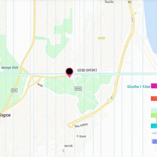 Map illustrating geogrid tracking and AI data overlays for local SEO