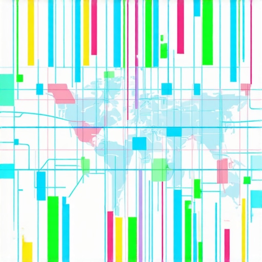 Advanced Geospatial Analysis for Local Search High-tech map showing real-time geospatial data and AI predictions