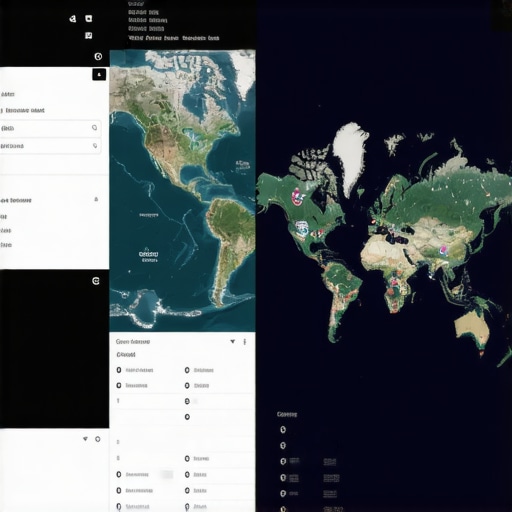 Advanced Geospatial Analytics Platform Interface A high-tech analytics dashboard showing real-time mapping and AI filtering analysis.