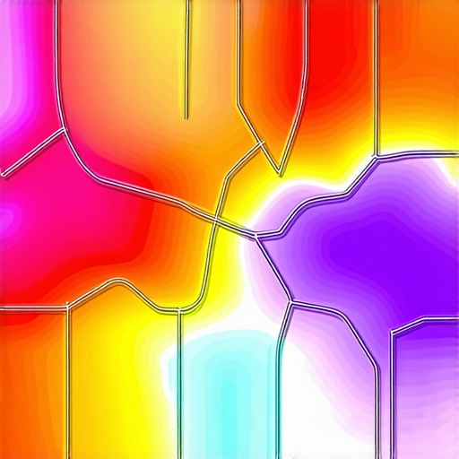 Heatmap with layered geospatial data indicating zones of AI filtering and pin anomalies.