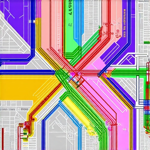 Illustration of real-time adaptive geogrid zones over urban environment showing live data integration.