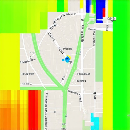 A high-tech map analysis dashboard showing heat maps and detected anomalies representing geospatial data analysis.