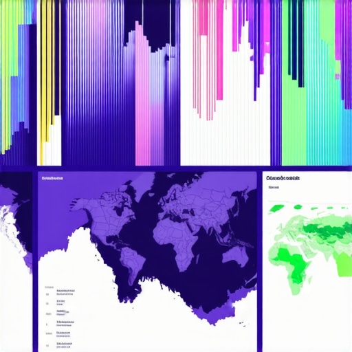 A digital dashboard displaying layered geospatial data, heatmaps, and AI-driven SEO suggestions.